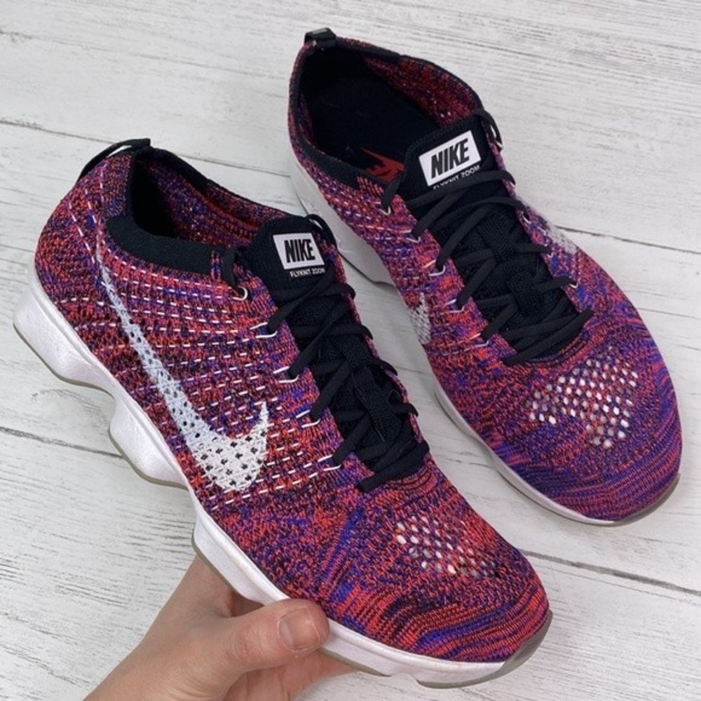 Nike Flyknit in Red Purple Multicolor Shoes Sneakers Womens Size 9